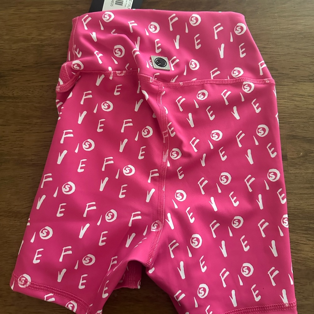 Five dancewear pink biker shorts